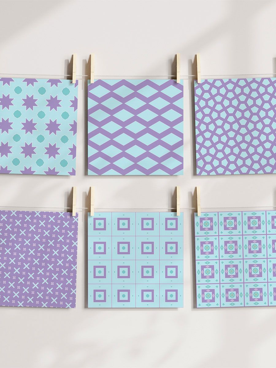 Abstract Pastels Pattern Pack 3 - Purple and Aqua product image (3)