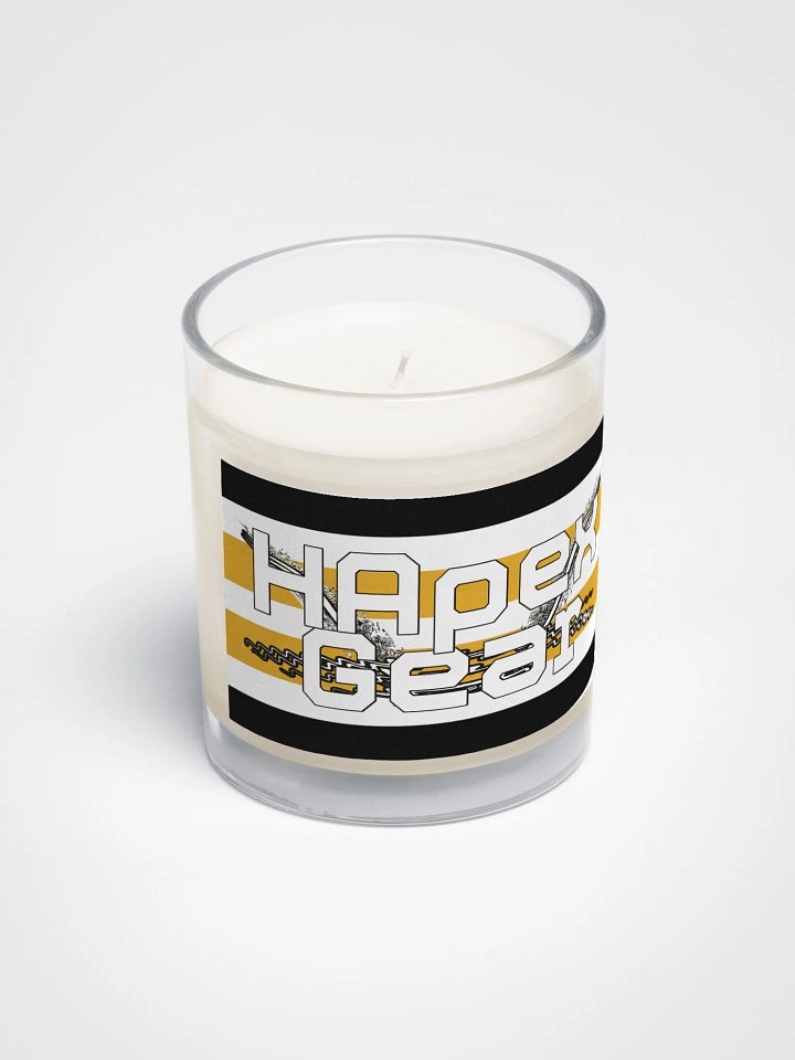 Soy Wax Candle In A Clear Glass Jar - Pittsburgh Penguins Color - White HApex Gear White Logo product image (2)