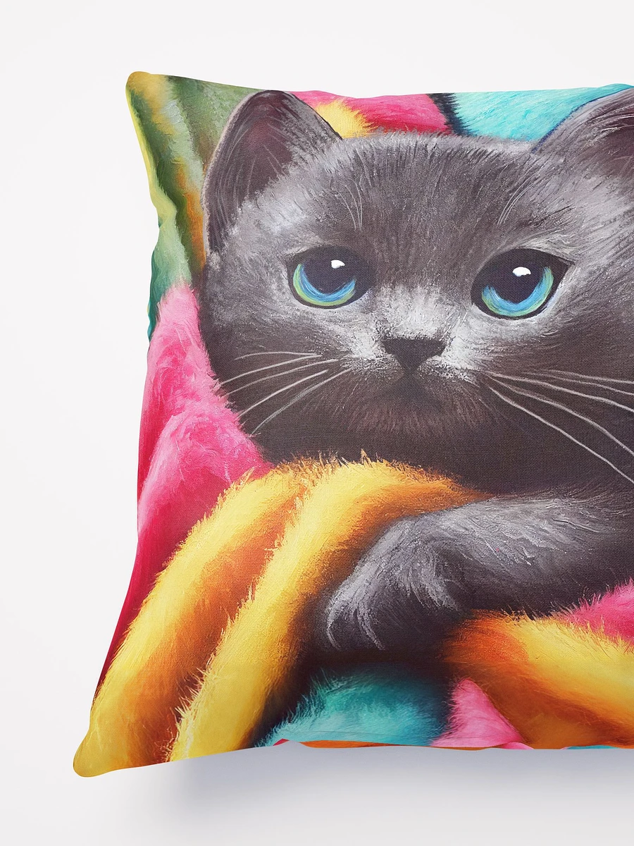 Dark Grey Kitten - Cute Cat Throw Pillow product image (4)