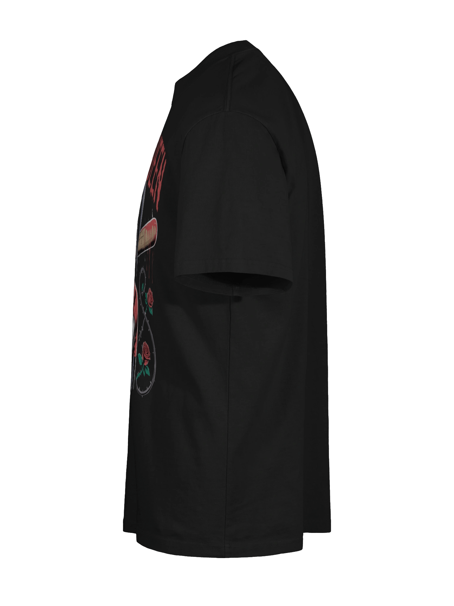 Harley Quinn 'Chaos is Queen' Rose-Thorn Bat Oversized Faded T-Shirt product image (10)