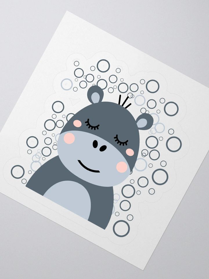 Blushing Hippo Kiss Cut Stickers product image (5)