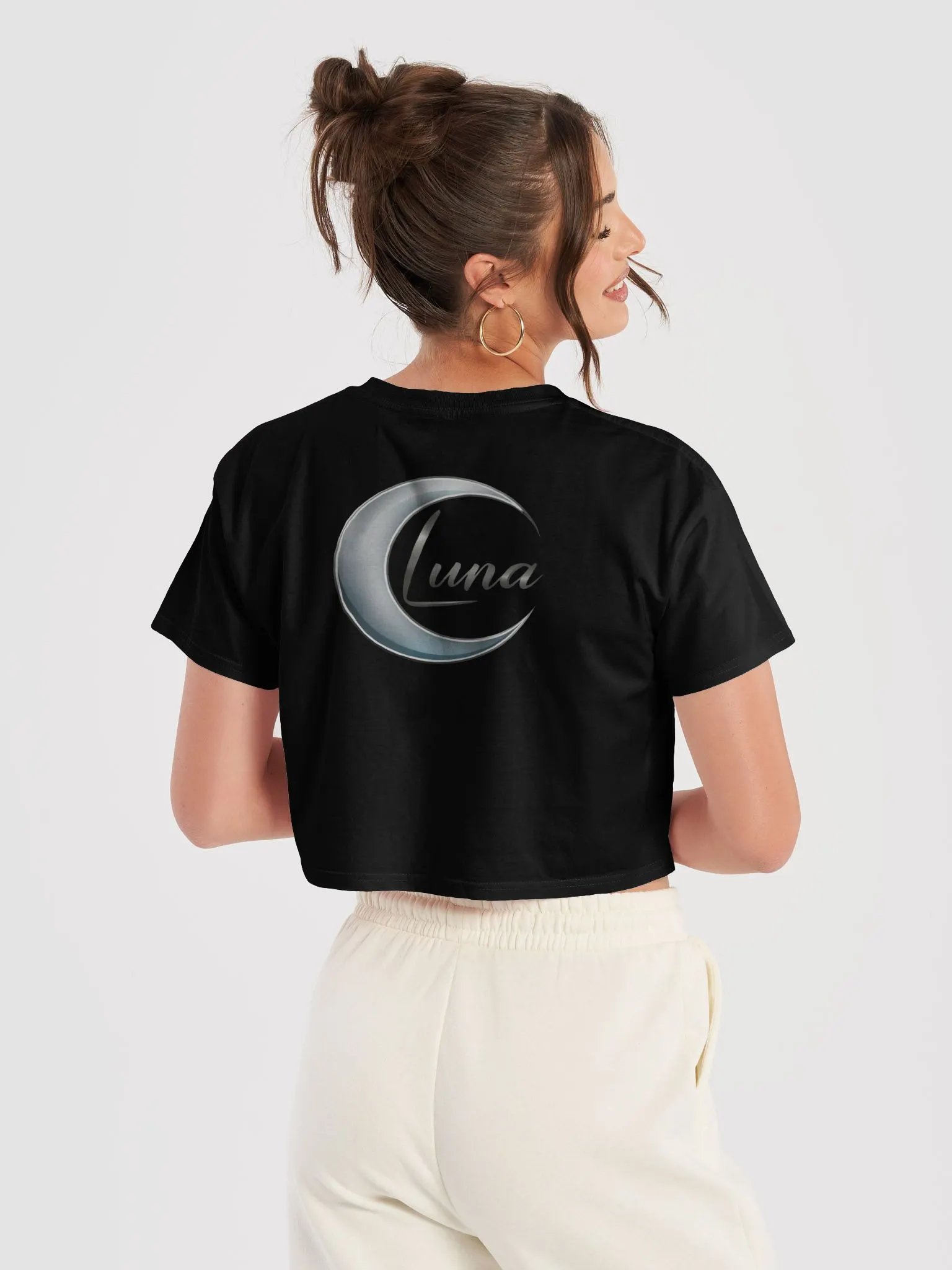 Luna Women's Premium Crop Top - Celestial Moon Design product image (1)