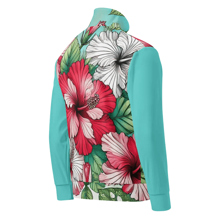 Hibiscus Haven Recycled Track Jacket | AI Design product image (2)