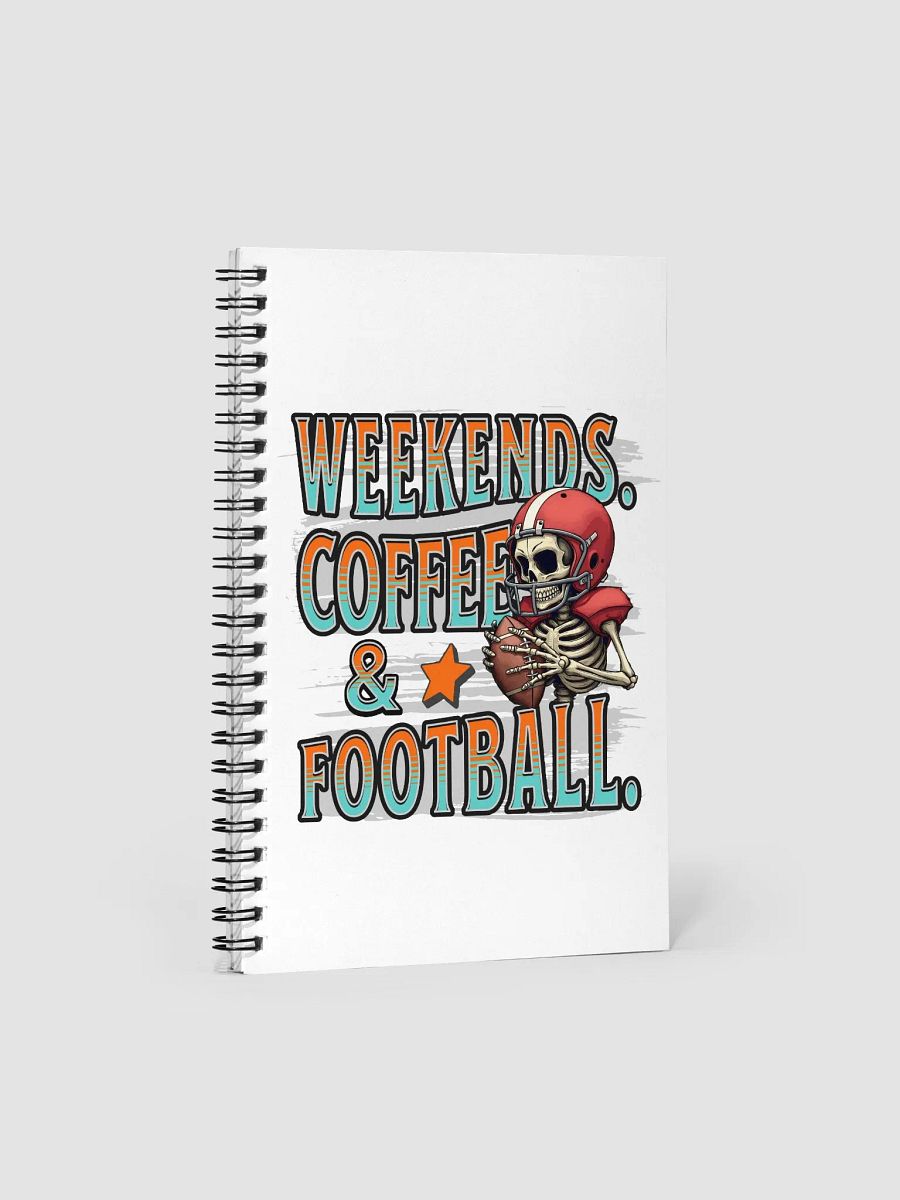 Weekends Coffee And Football Skeleton Warrior Spiral Notebook product image (2)