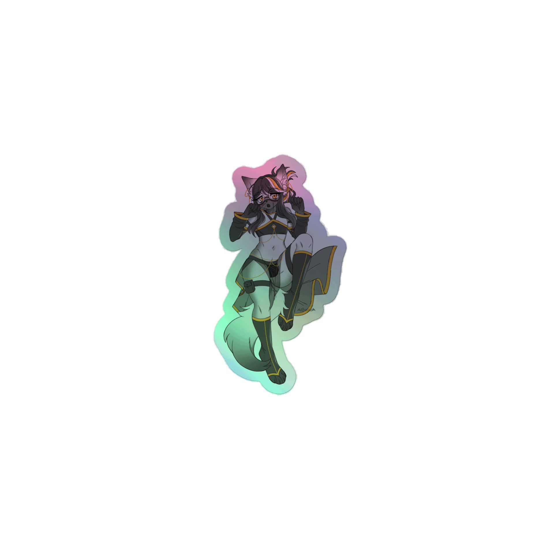 Shiro Laying Holographic Sticker product image (1)