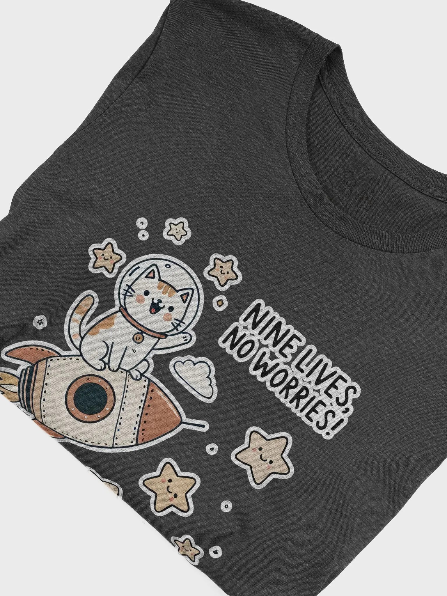 Nine lives, no worries dark t-shirt product image (6)