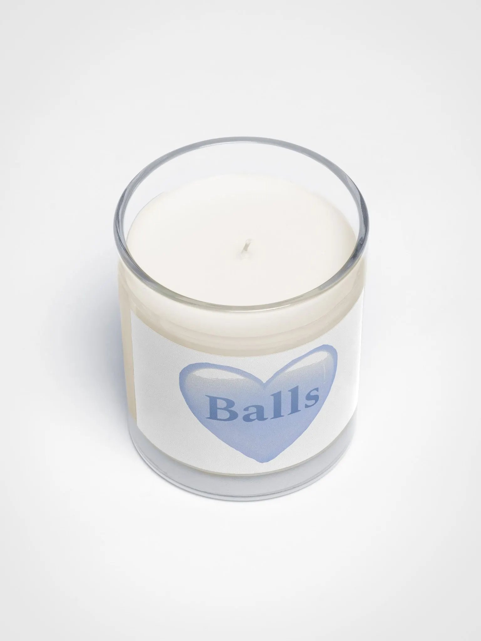 Soy Wax Candle In A Clear Glass Jar that's named balls product image (3)
