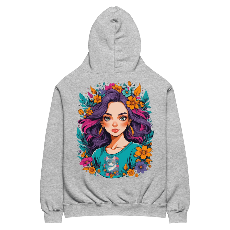 Bloomcore Flower Girl - Premium Hoodie - Athletic Heather - v2 - Back Printed Design product image (3)