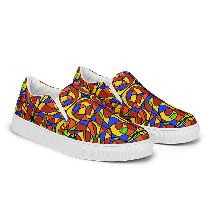 Orange Stained Glass – Women's Slip-On Canvas Shoes product image (2)