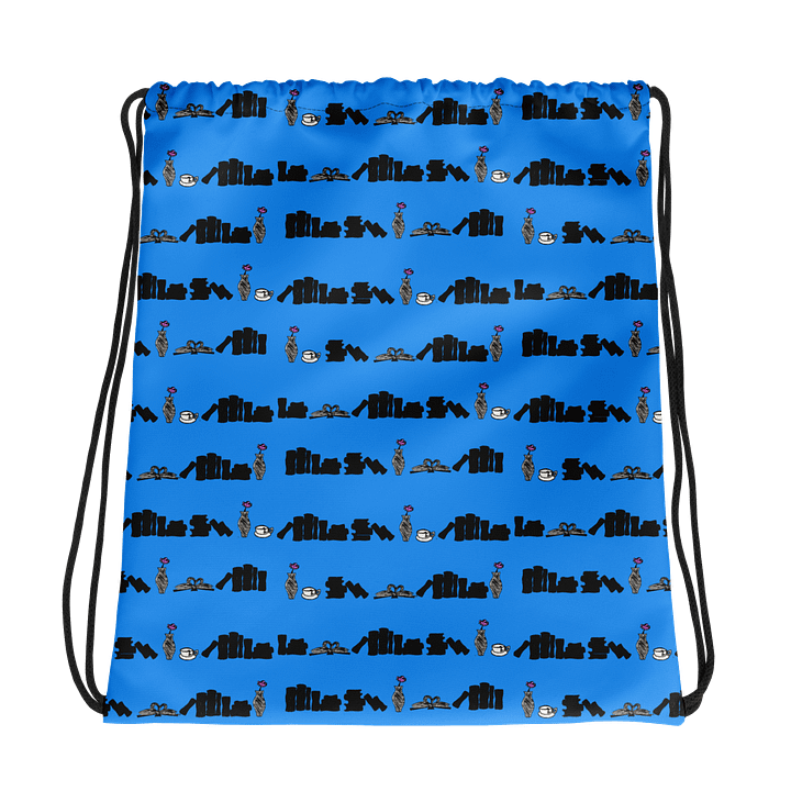 Classy Bookshelf Drawstring Bag (Blue) product image (1)