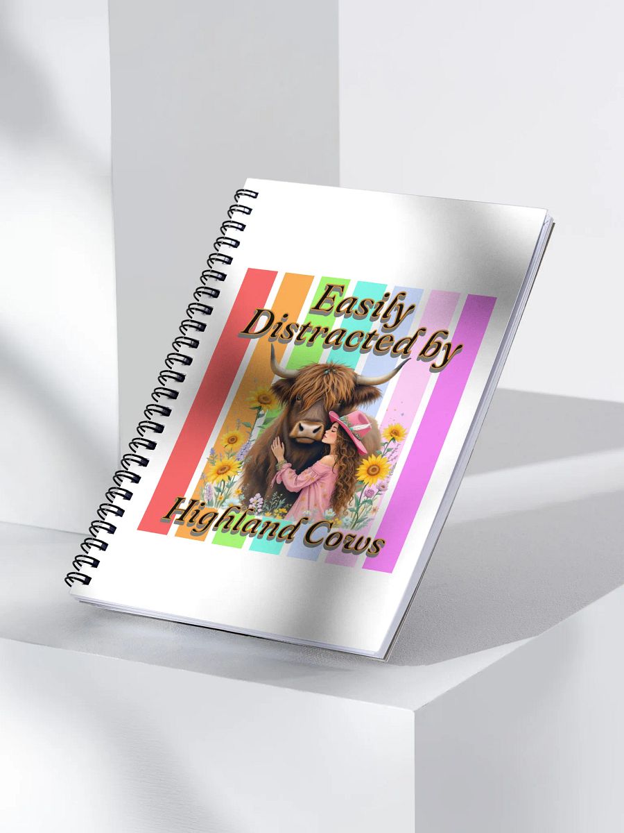 Easily Distracted By Highland Cows Dreams Spiral Notebook product image (3)