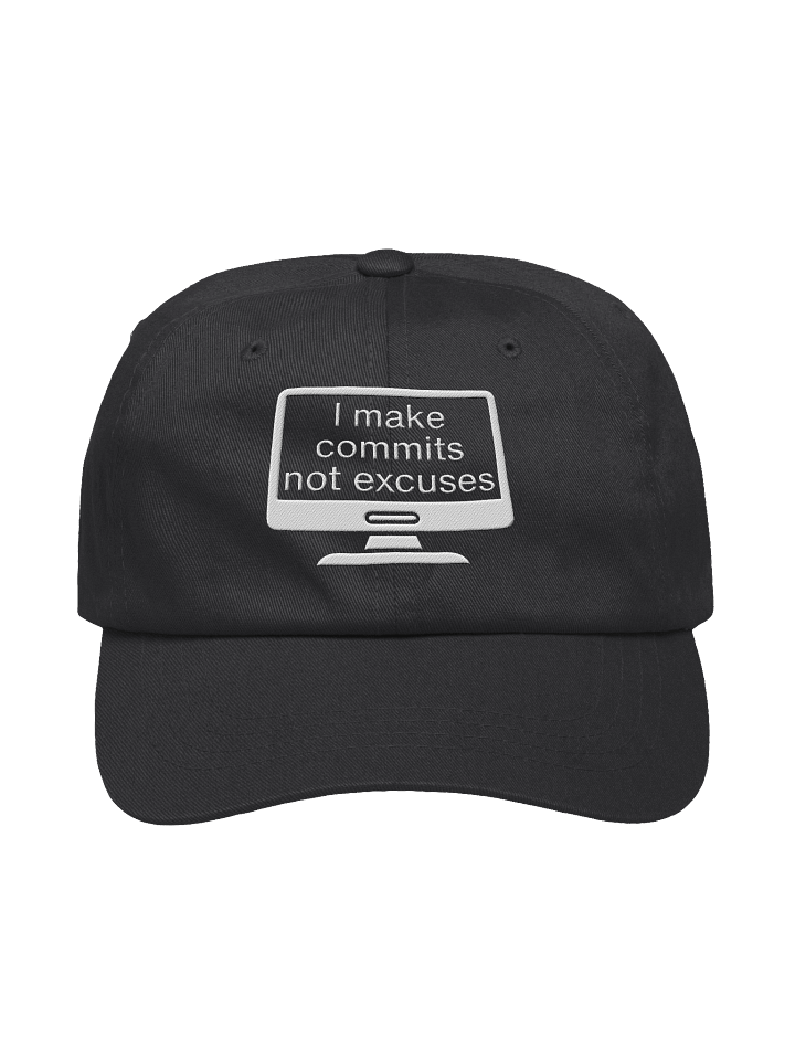 “I Make Commits, Not Excuses” Dad Hat – Developer Mindset Edition product image (1)