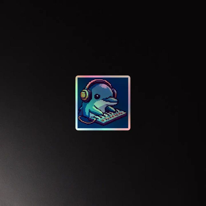 Dolphin DJ Sticker (Holographic) product image (2)