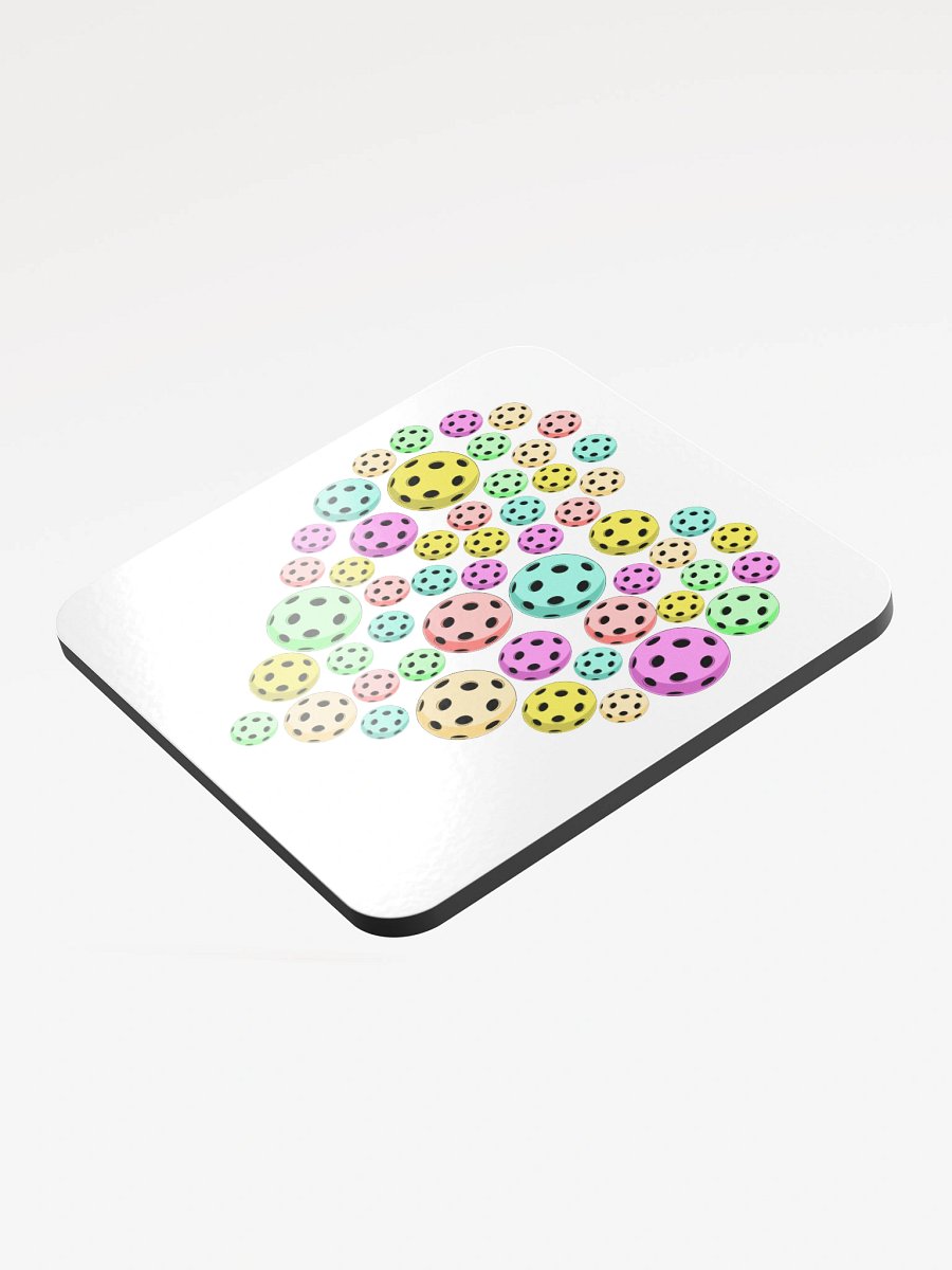 Heart Pickleball Colored Circle Coasters product image (4)
