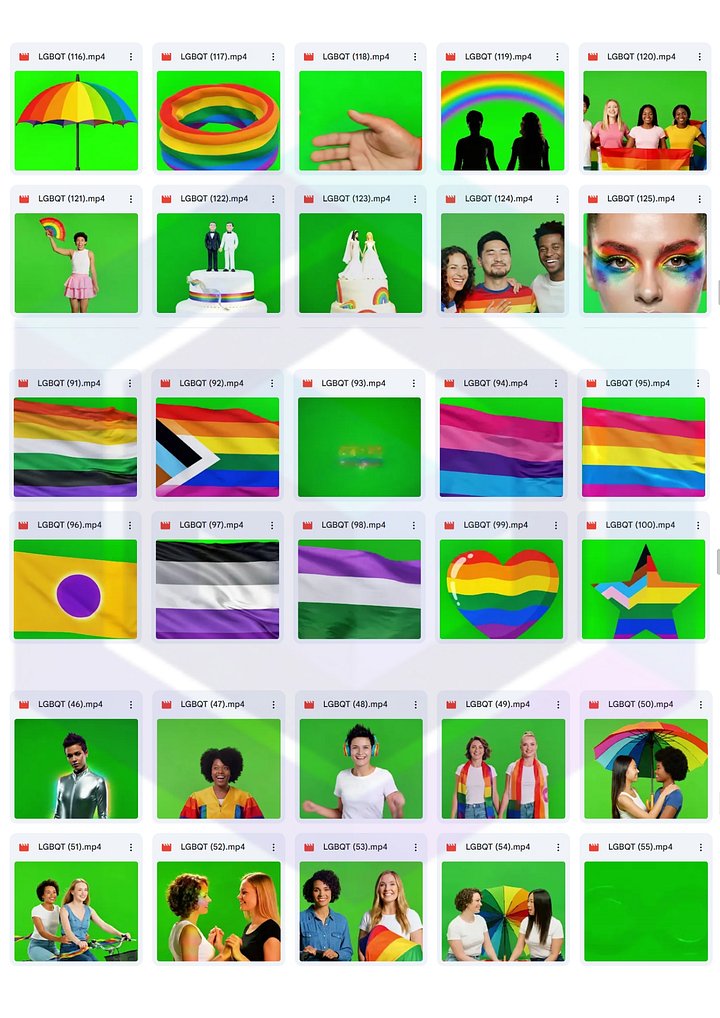 130 VIBRANT LGBTQ GREEN SCREEN CLIPS BUNDLE FOR INCLUSIVE VIDEO PROJECTS product image (2)