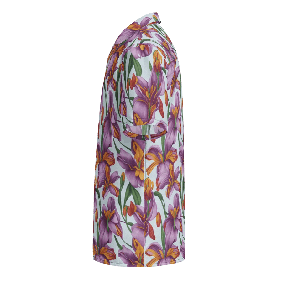 Floral Pattern Peruvian Lily Flowers Hawaiian Shirt product image (3)
