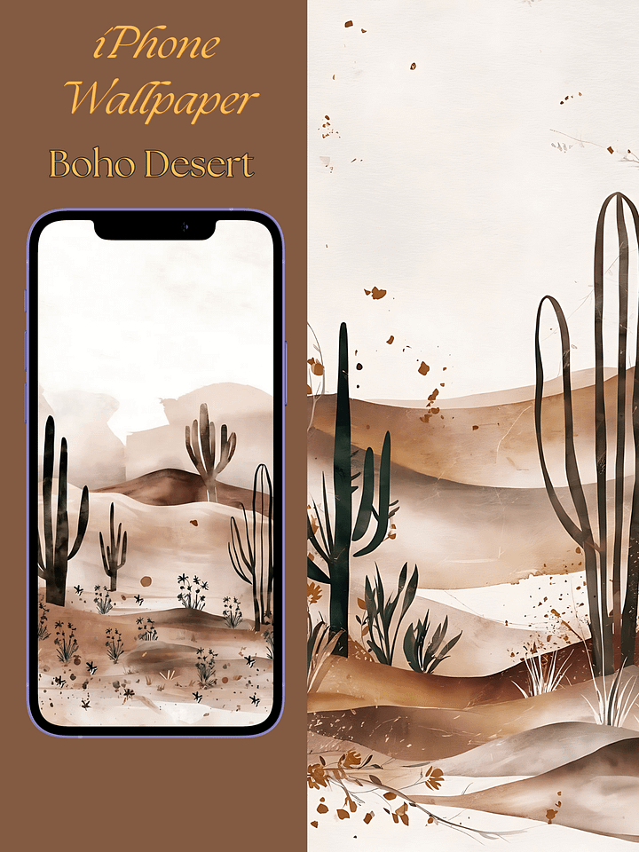 Boho Minimalist Desert - iPhone Wallpaper product image (1)