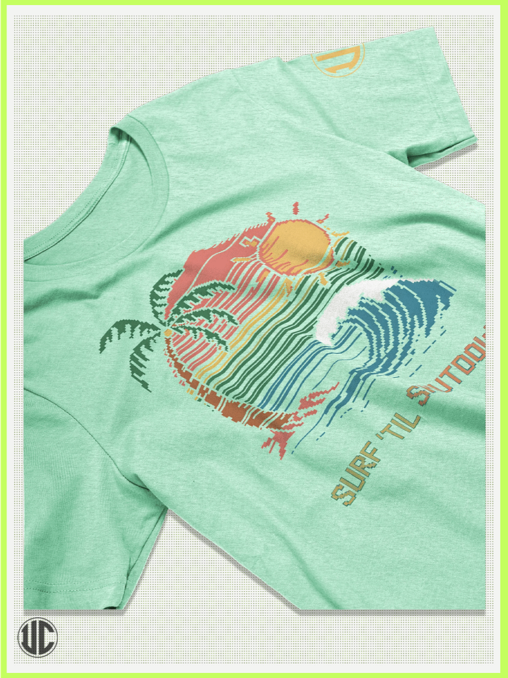 Surf ’Til Shutdown – Retro Pixel Wave T-Shirt product image (2)