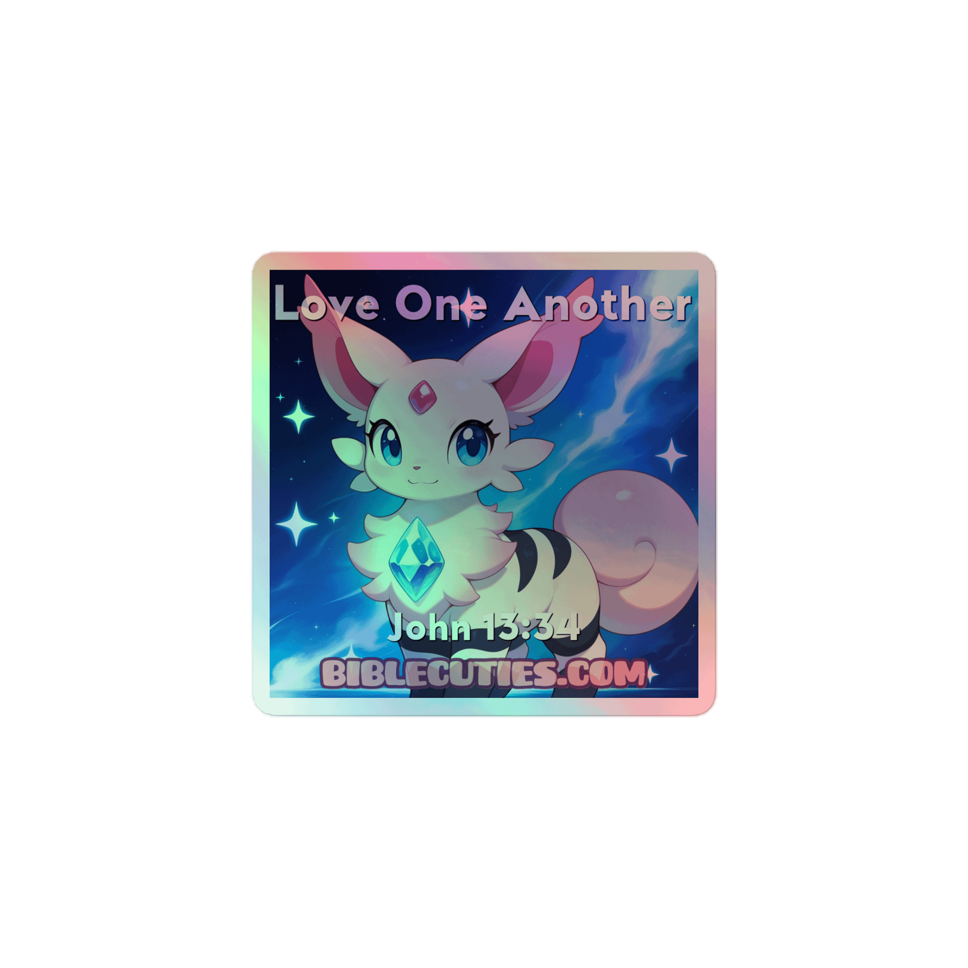 Bible Cuties Rachel - Love One Another Holographic Sticker product image (1)