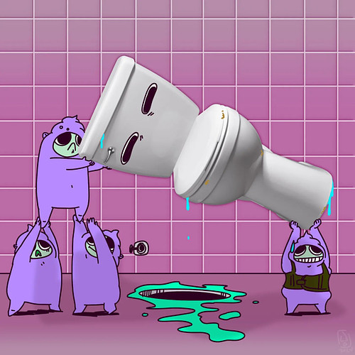 The turdlings are taking the toilet! This is part of their pre-spring ritual. A new toilet will bloom where this toilet once ...