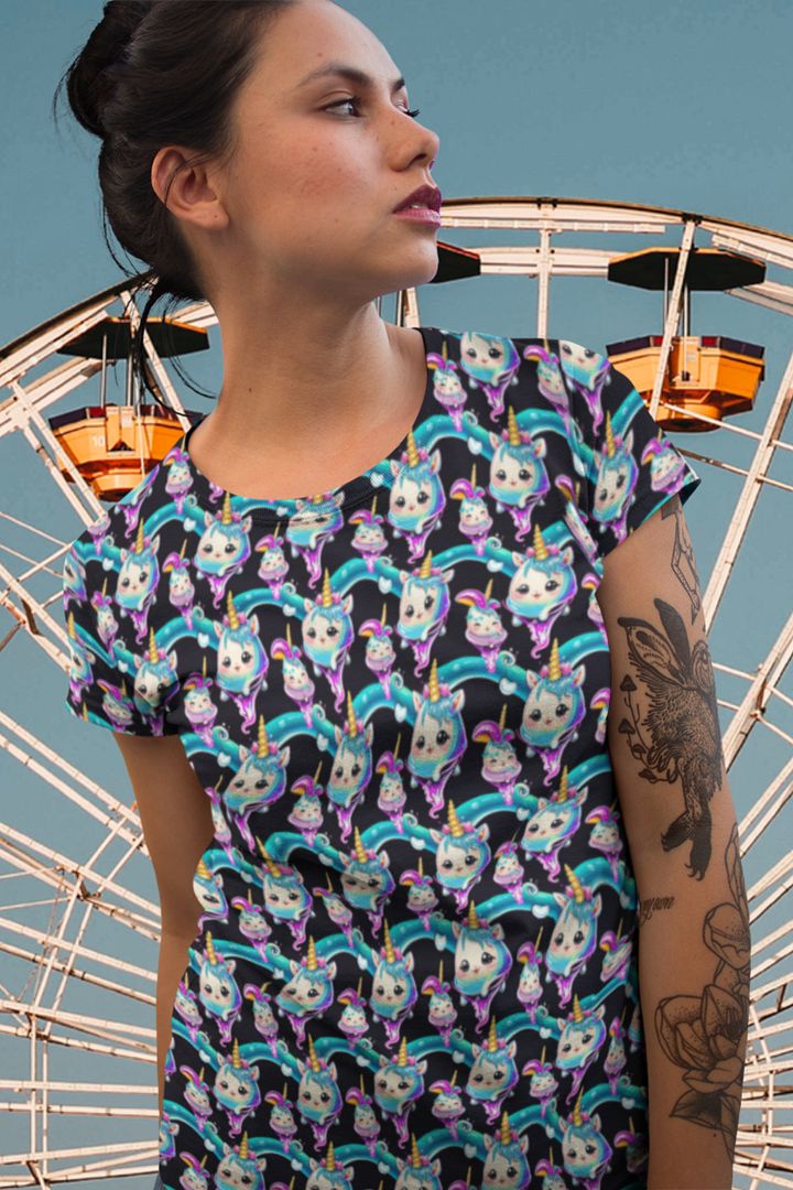 Kawaii Unicorn All Over Print T-shirt product image (1)