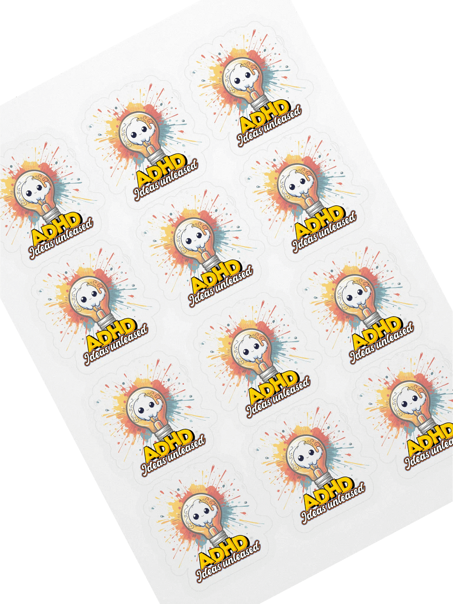 ADHD Ideas Unleashed Kiss Cut Sticker Sheet product image (1)