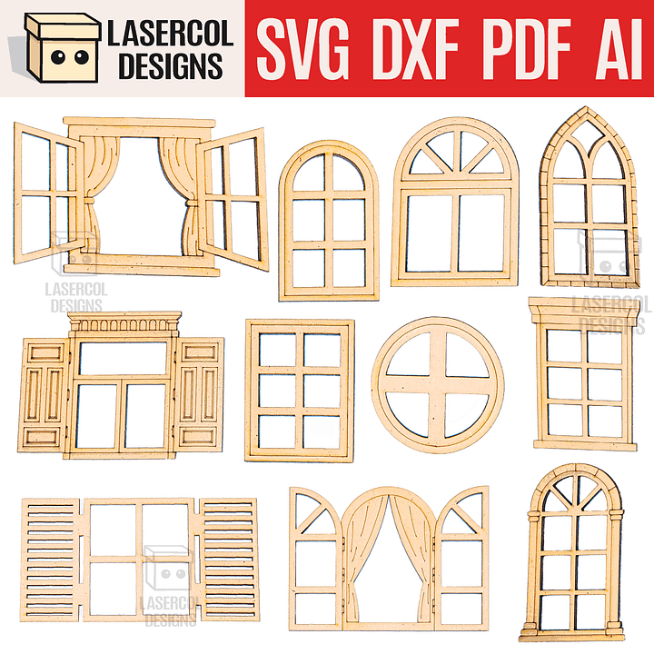 Windows Cut Outs - Laser Cut Files product image (1)