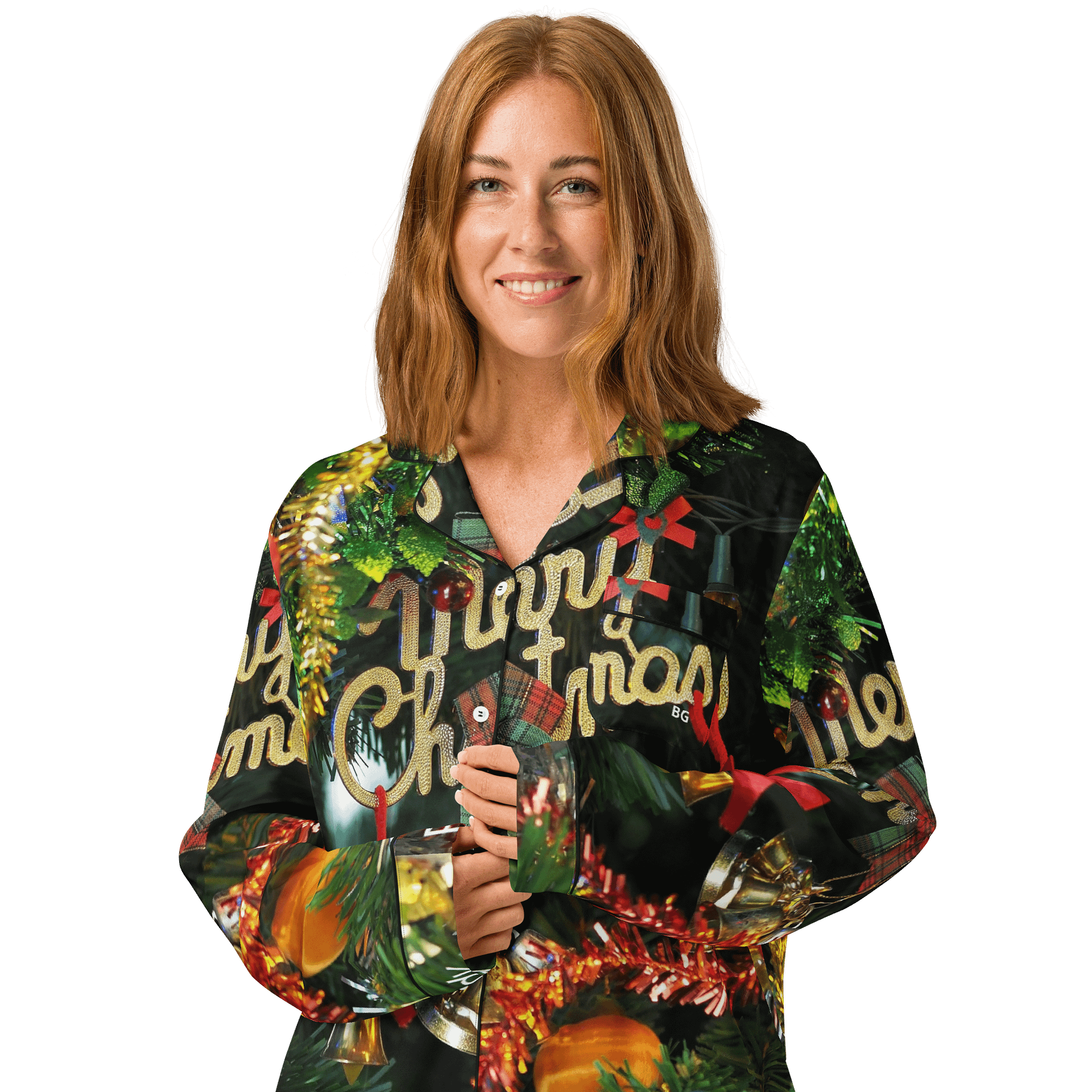 'Christmas Time (Far and Near)' Silky Pyjama Top product image (3)