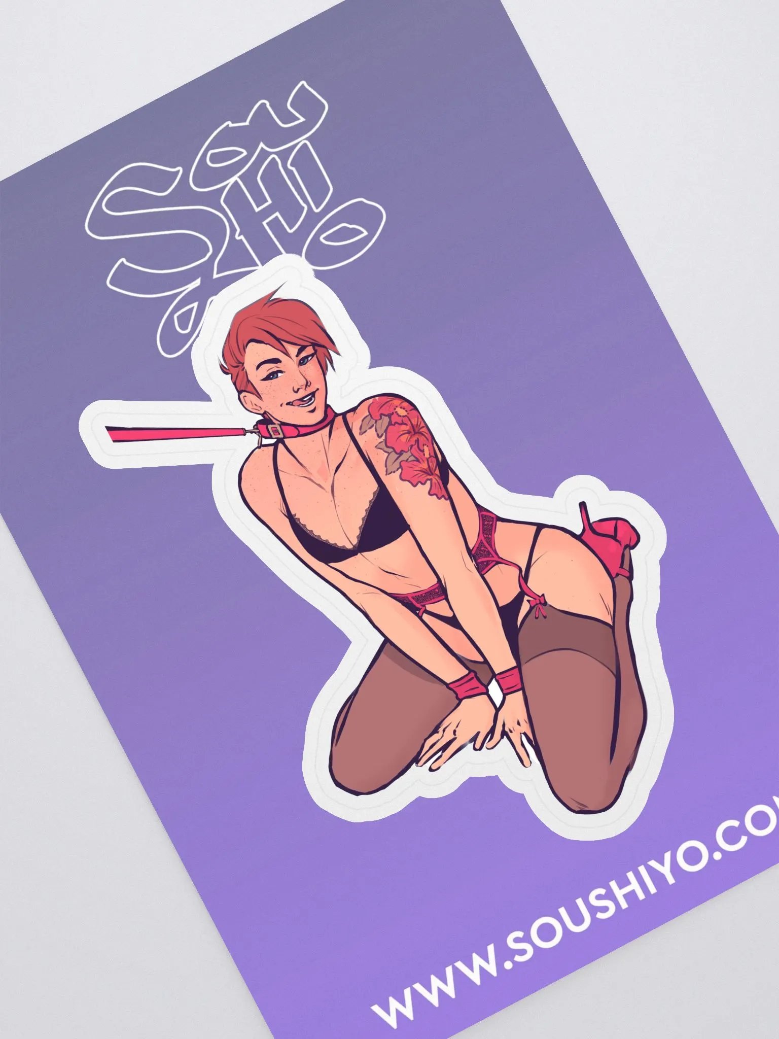 Hibiscus Pinup Sticker product image (1)