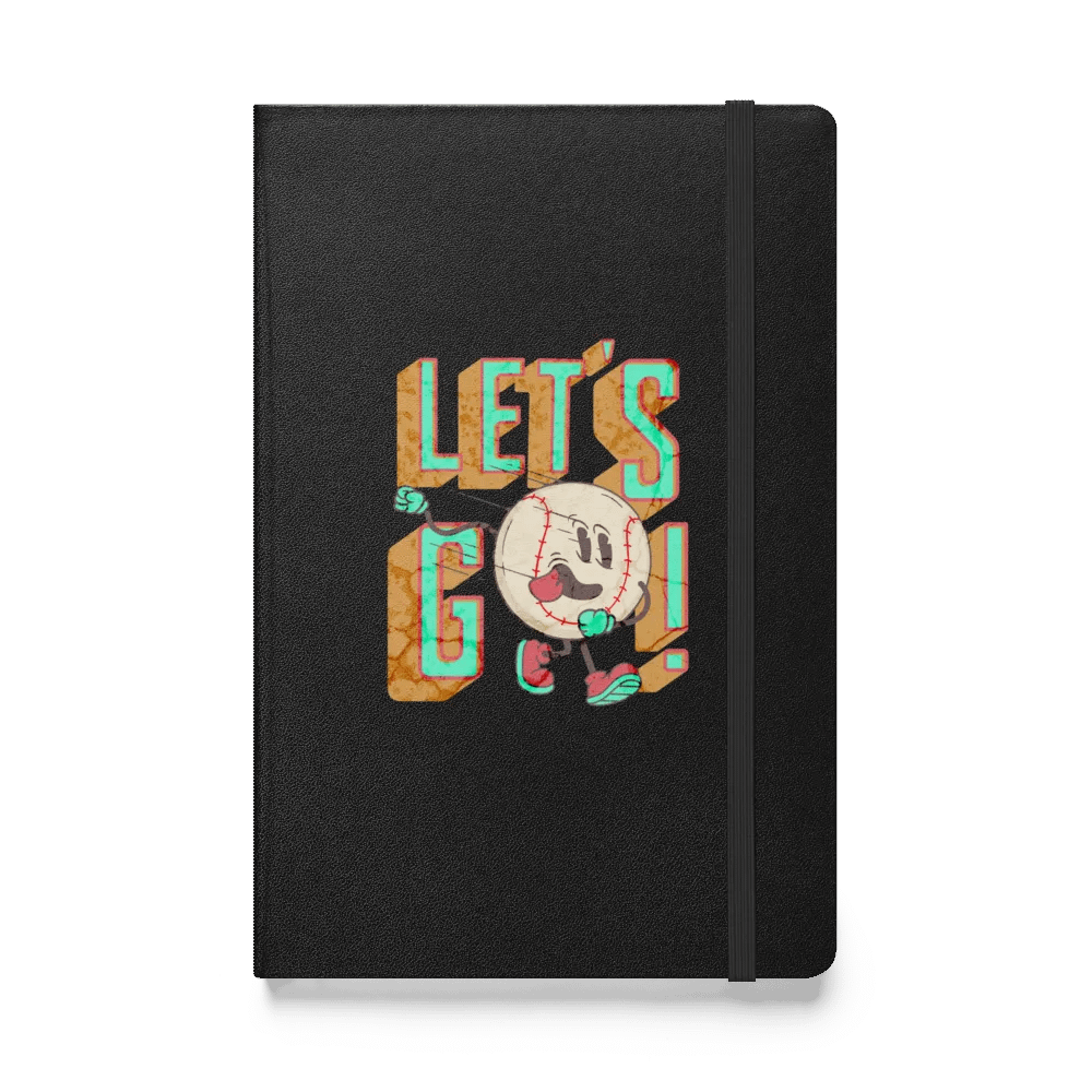 Lets Go Baseball Mascot Energetic Dance Hardcover Notebook product image (1)
