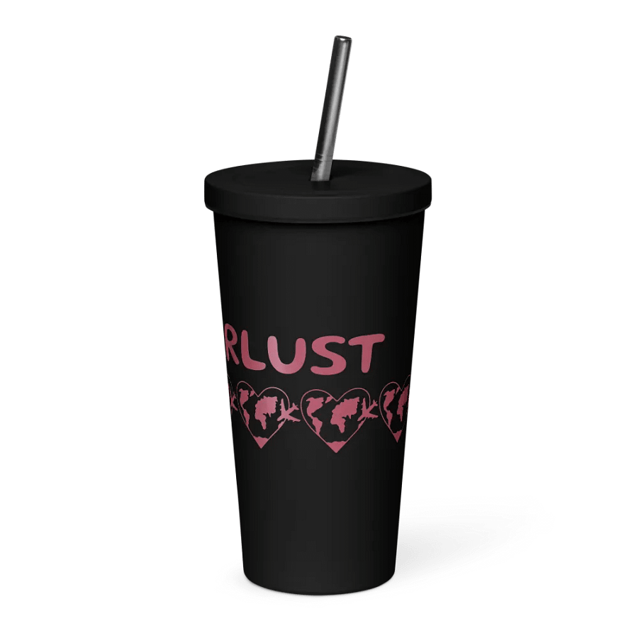 Ornate Red Insulated Tumbler with Straw product image (7)