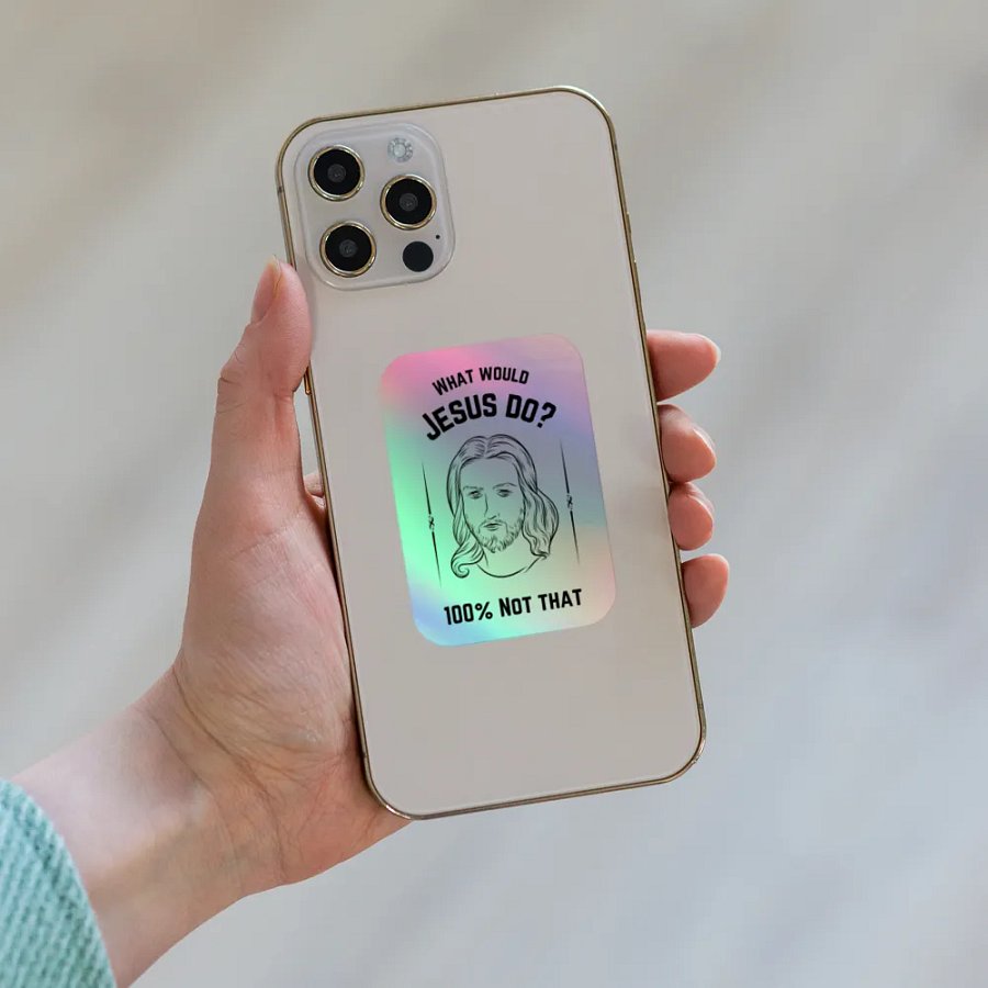 WWJD..NT Holographic sticker product image (7)