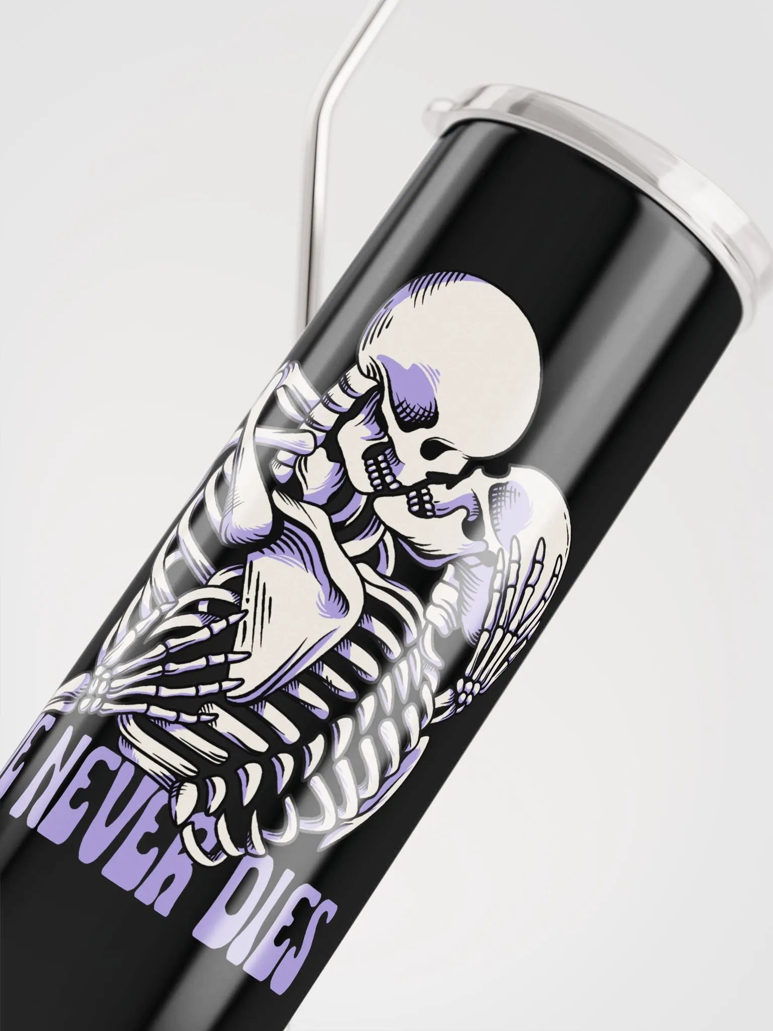 Gothic Valentine's Stainless Steel Tumbler: Love Never Dies product image (5)