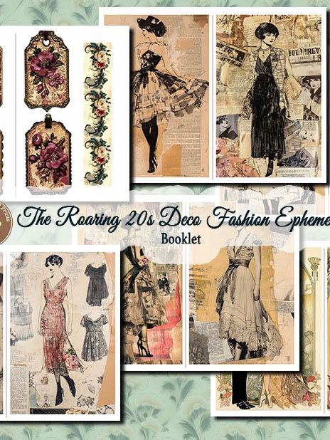 The Roaring 20s Deco Fashion Journal + Ephemera Jumbo kit Digital Download product image (6)