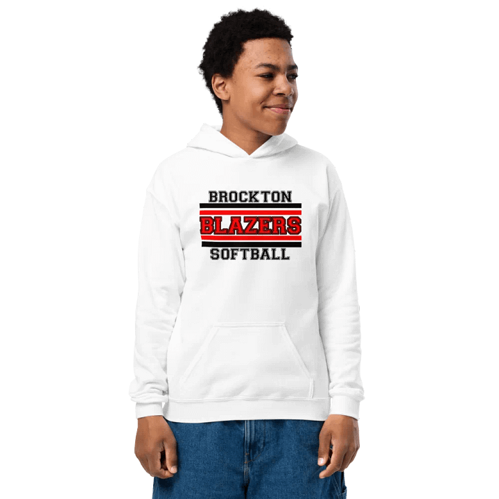 Youth Brockton Blazers Softball Pullover Hoodie - White product image (1)