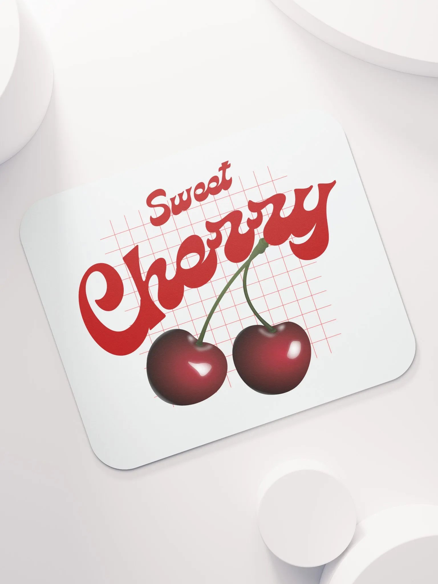 Sweet Cherry Grid Mouse Pad product image (7)
