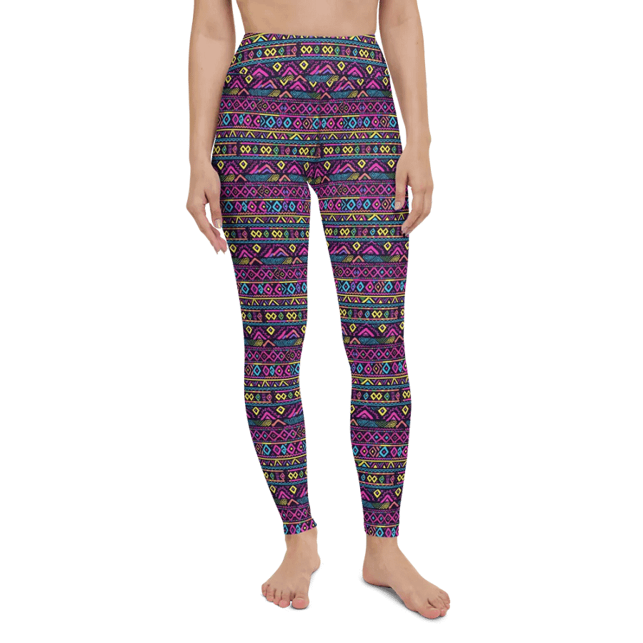 Neon Tribal Geometry Yoga Leggings product image (6)