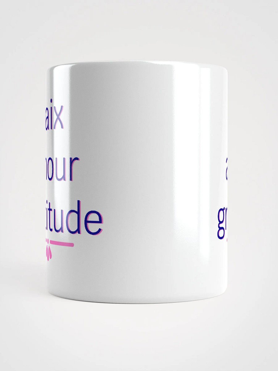 Paix Amour Gratitude Navy and Pink Ceramic Mug product image (9)