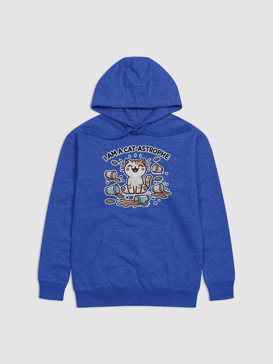 I am a cat-astrophe dark hoodie product image (1)