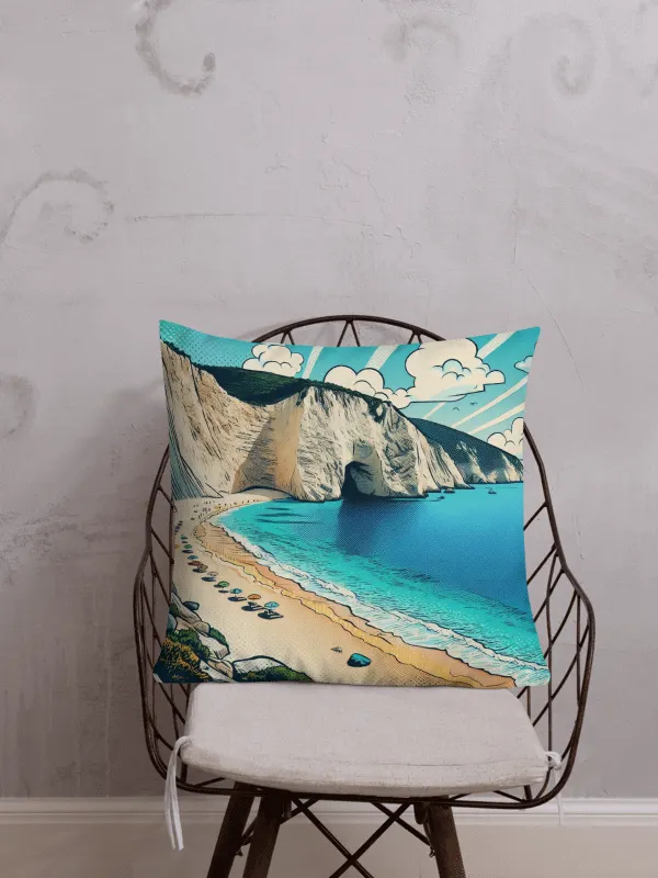Comic Beach All-Over Print Pillow | Ai Design Greece product image (1)