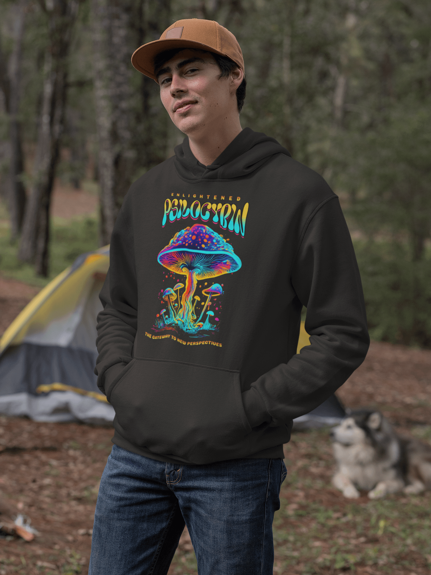 Enlightened Psilocybin Mushrooms - Gateway to New Perspectives - Premium Unisex Hoodie product image (2)
