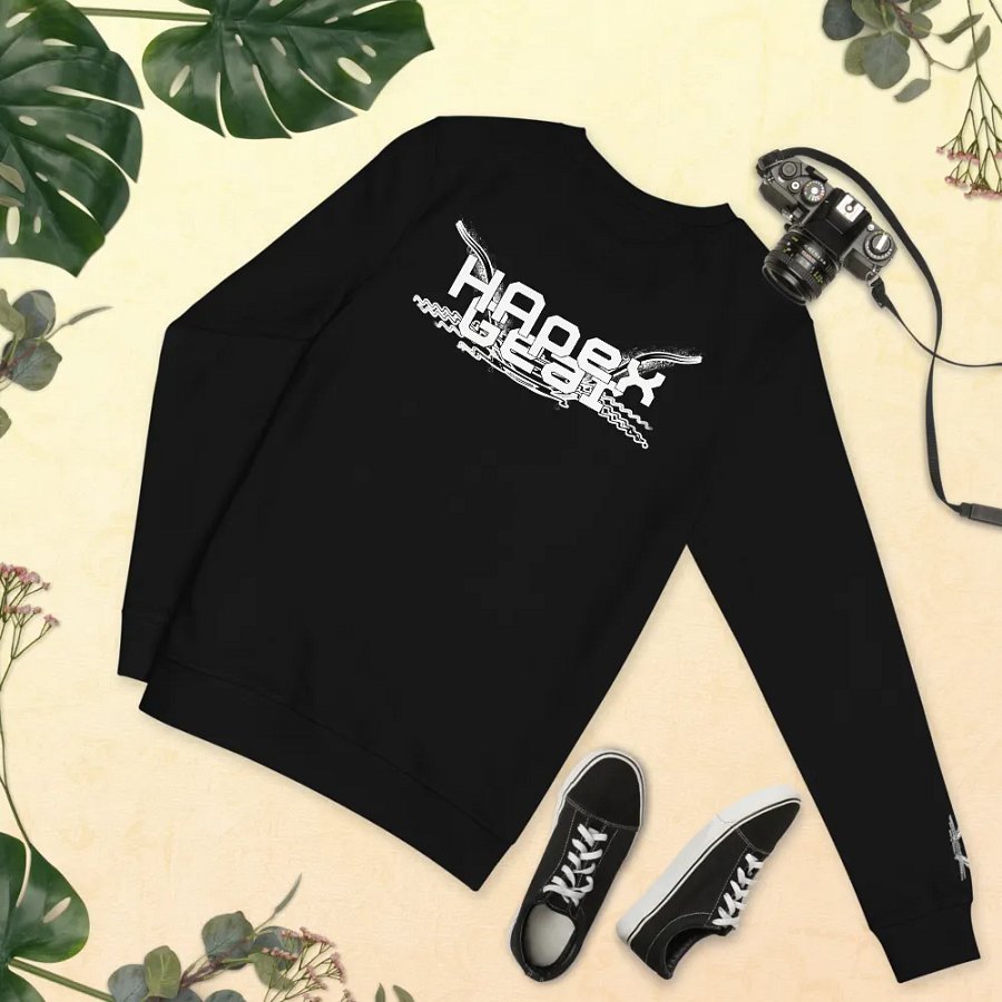 Unisex Organic Sweatshirt - White HApex Gear Black Logo product image (10)
