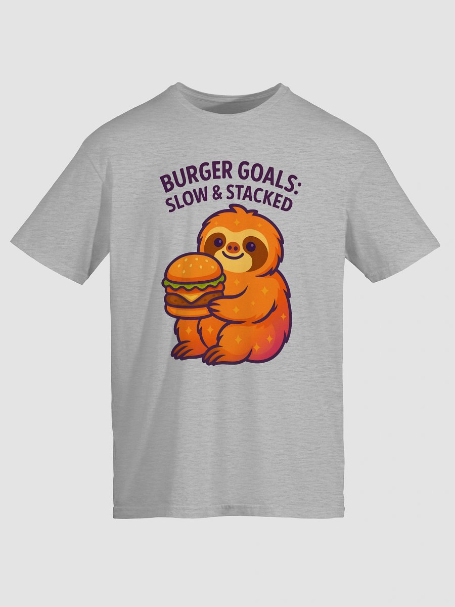 Burger Goals – Funny Sloth Burger T-Shirt | Slow & Stacked | Sloths Having Snacks Collection product image (5)