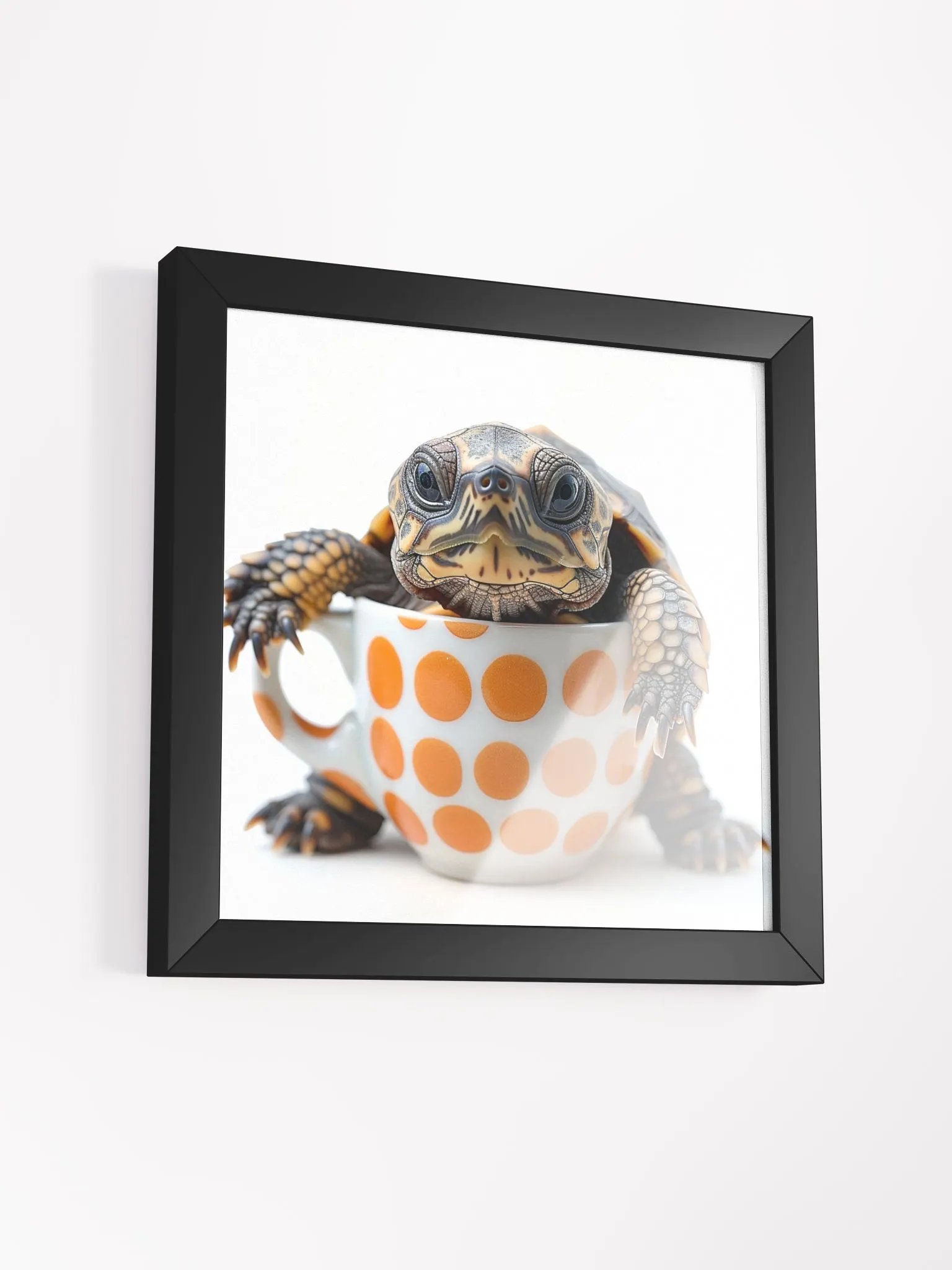 Coffee Lover Cute Box Turtle Framed Wall Art product image (4)