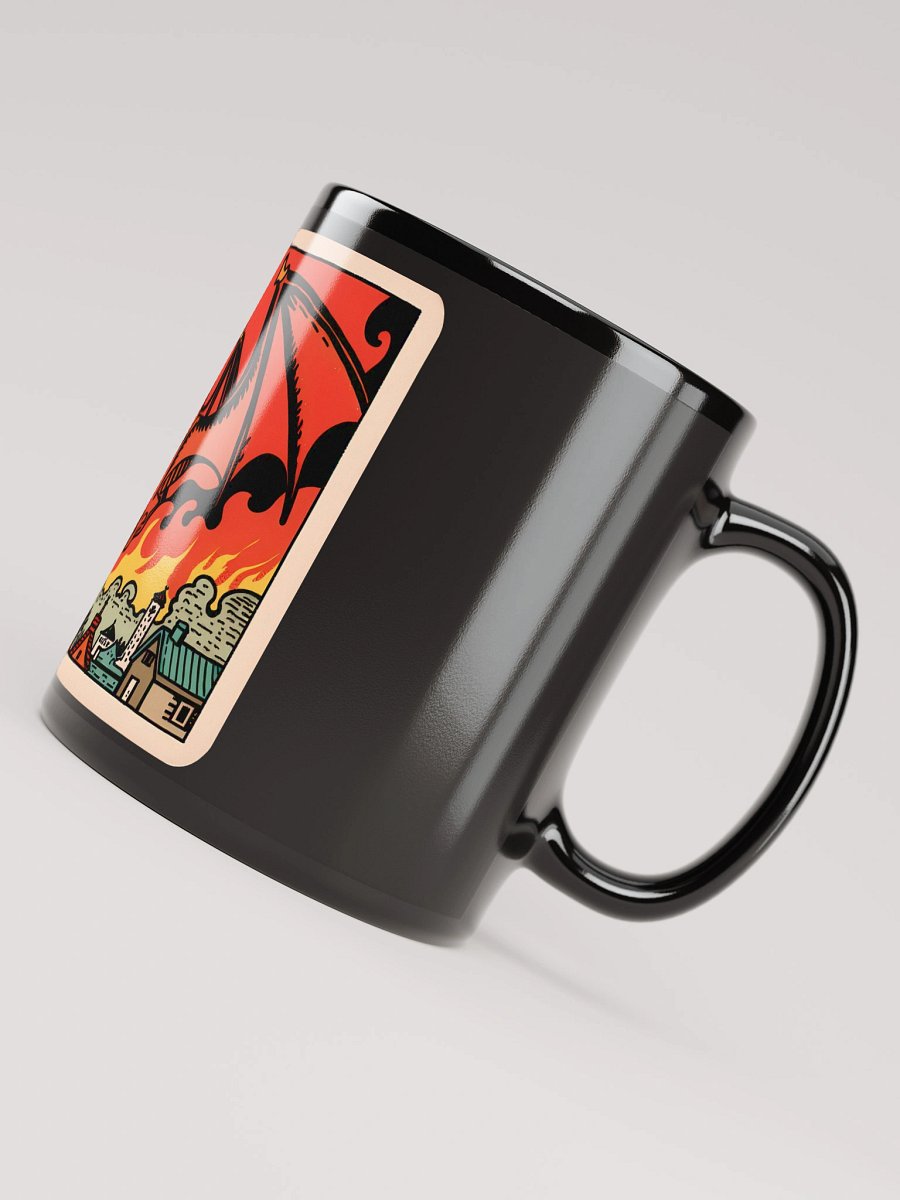 Fantasy Dragon Scene: Burned to Ash Black Glossy Mug product image (4)