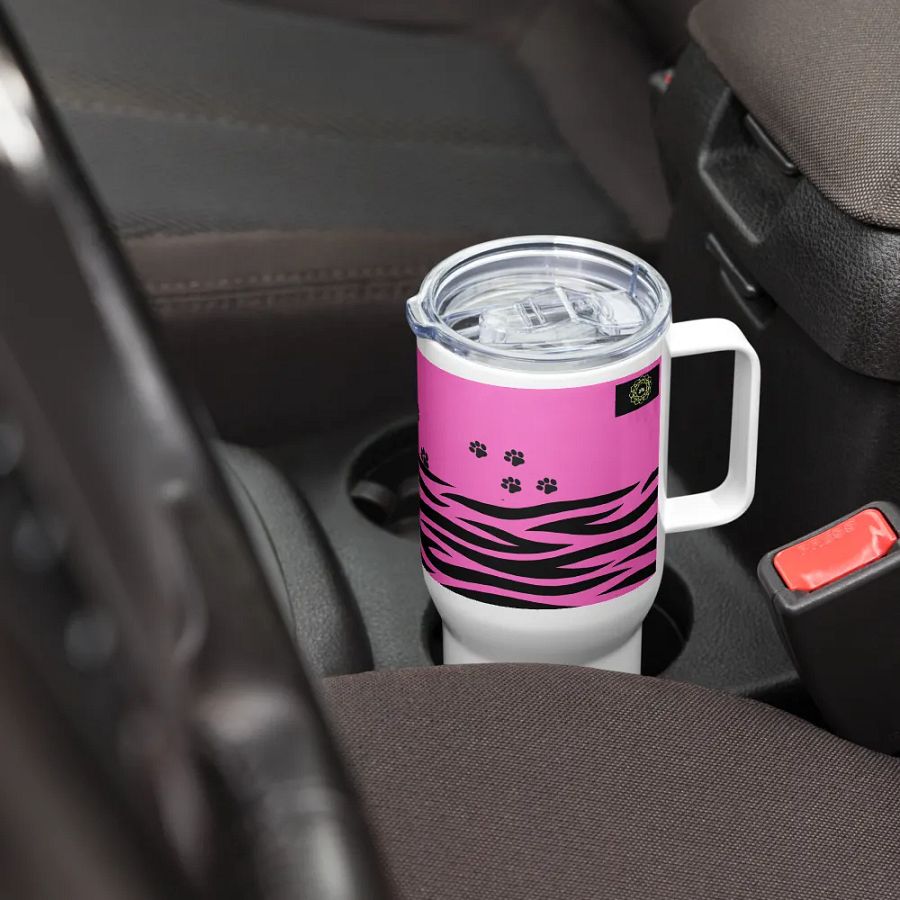 Zebra Stripes & Paw Prints Travel Mug product image (7)