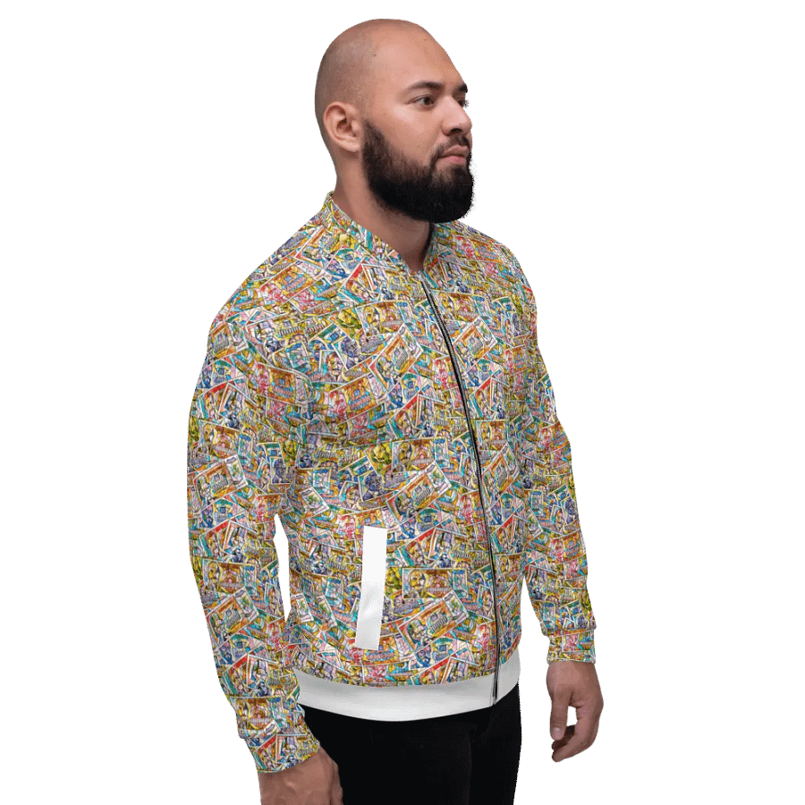Jugoslovenski inflatorni dinar 1993 (Kolaž/mozaik) All-Over Print Bomber Jacket product image (4)