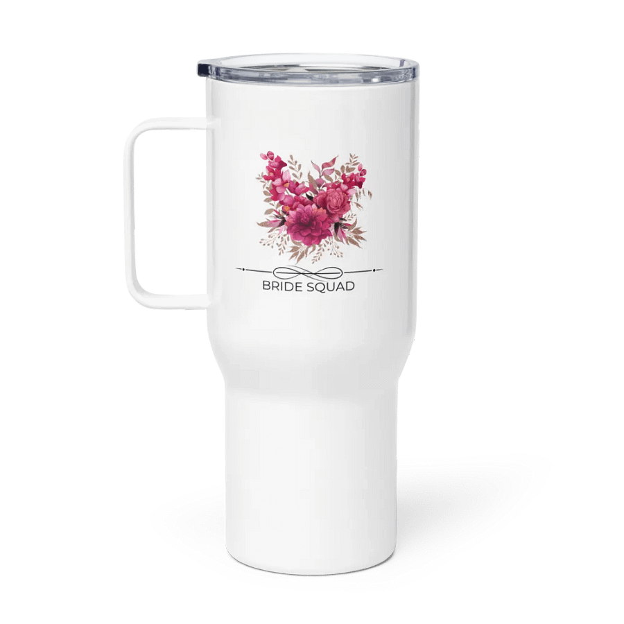 Bride Squad 001 Pink Bouquet Floral Elegance Travel Mug product image (1)