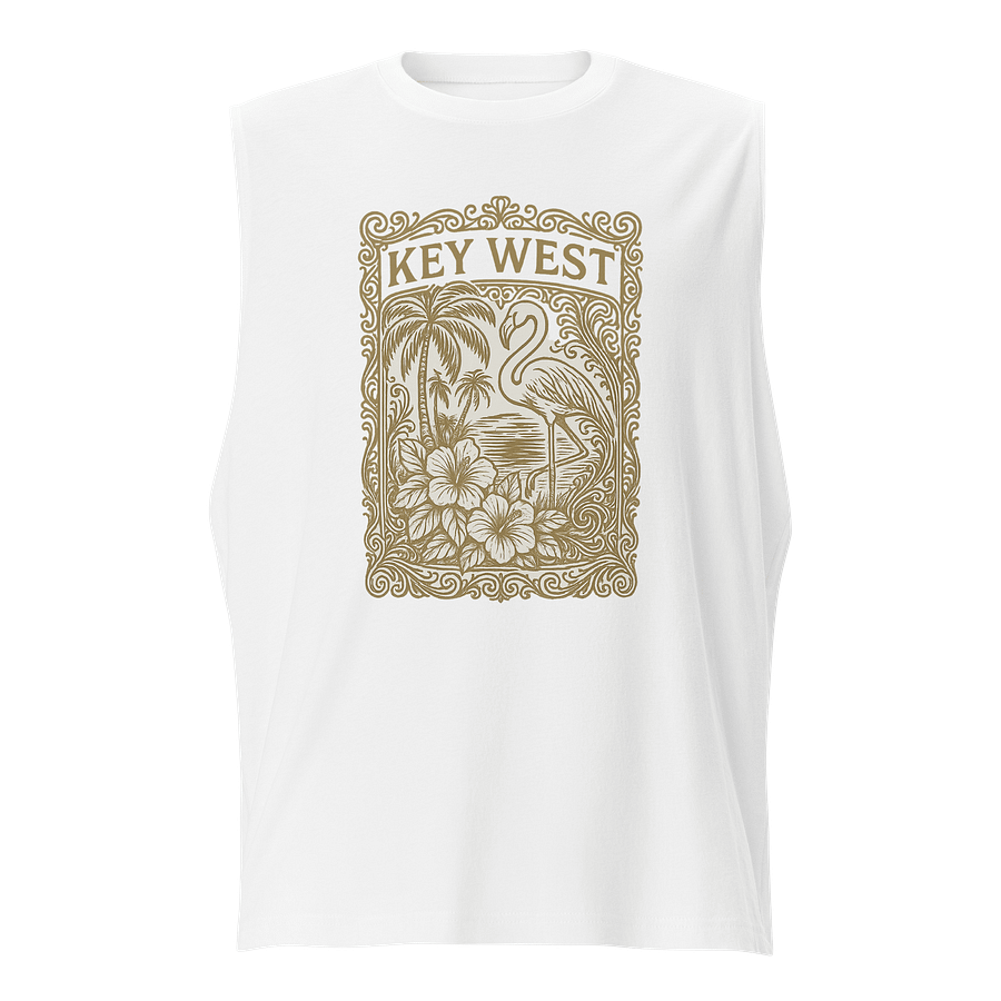 Key West Tropical Men's Tank Top with Flamingo and Hibiscus product image (1)