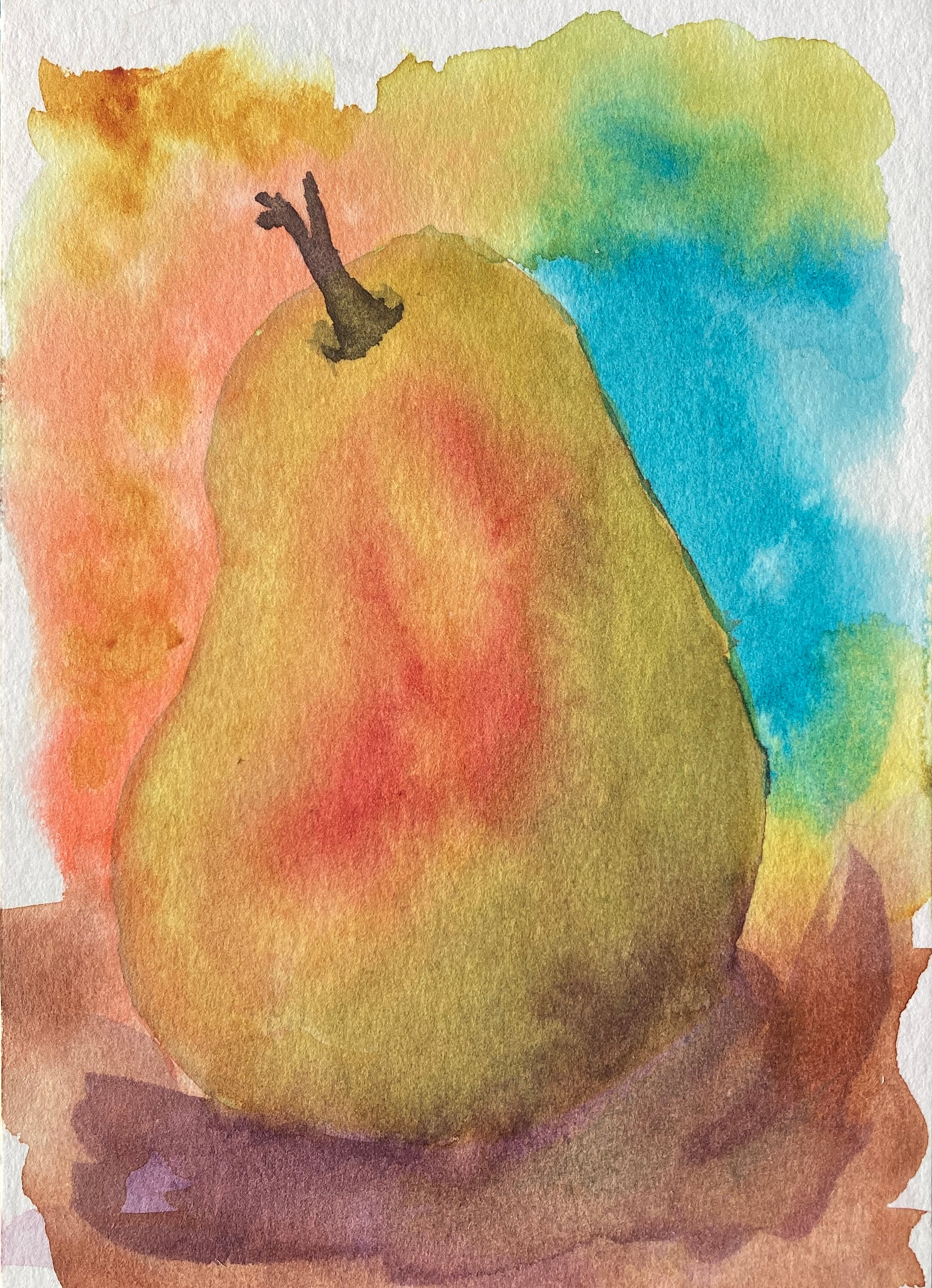 Original watercolor painting: Party Pear II product image (1)